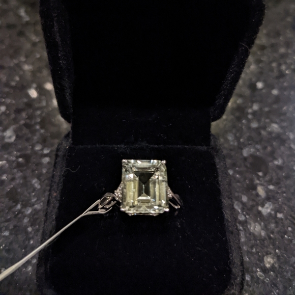 DELMAR STERLING SILVER PASIOLITE & WHITE TOPAZ SIZE 7 1/2 NEW IN BOX ❤ - Picture 4 of 9